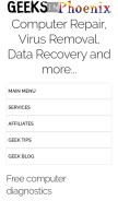 How geeksinphoenix.com looks like on a mobile device such as an iPhone.