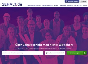 How gehalt.de looks like on a tablet such as an iPad.