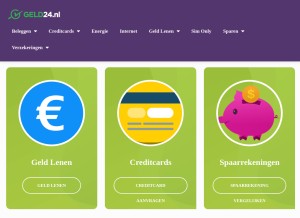 How geld24.nl looks like on a tablet such as an iPad.