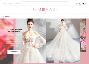 How gemgrace.com looks like on a tablet such as an iPad.