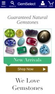How gemselect.com looks like on a mobile device such as an iPhone.
