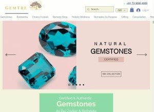 How gemtre.in looks like on a tablet such as an iPad.