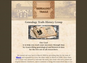How genealogytrails.com looks like on a tablet such as an iPad.