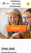 How generalauction.com looks like on a mobile device such as an iPhone.