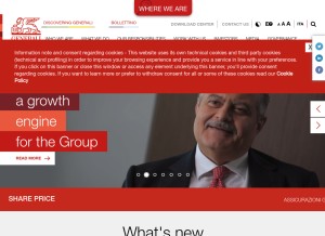How generali.com looks like on a tablet such as an iPad.