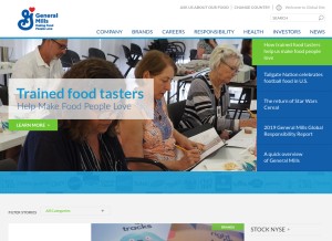 How generalmills.com looks like on a tablet such as an iPad.