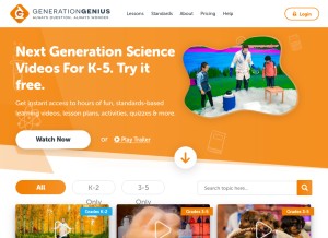 How generationgenius.com looks like on a tablet such as an iPad.