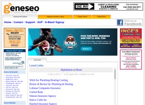How geneseo.net looks like on a tablet such as an iPad.