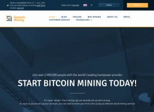 How genesis-mining.com looks like on a tablet such as an iPad.