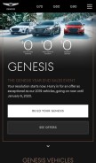 How genesis.com looks like on a mobile device such as an iPhone.