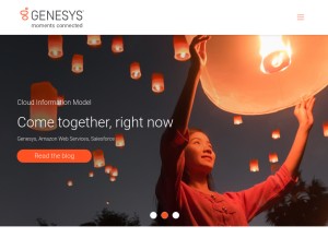 How genesys.com looks like on a tablet such as an iPad.