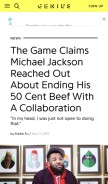 How genius.com looks like on a mobile device such as an iPhone.