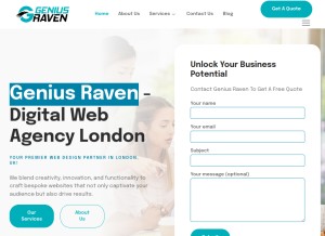 How geniusraven.com looks like on a tablet such as an iPad.