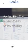 How geniussis.com looks like on a mobile device such as an iPhone.