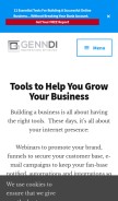 How genndi.com looks like on a mobile device such as an iPhone.