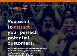 How genoo.com looks like on a tablet such as an iPad.