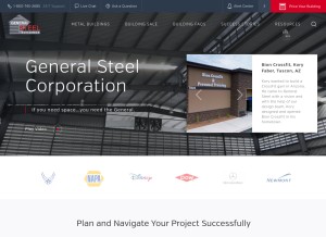 How gensteel.com looks like on a tablet such as an iPad.