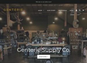 How genterie.com looks like on a tablet such as an iPad.
