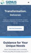 How genustechnologies.com looks like on a mobile device such as an iPhone.