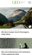 How geo.de looks like on a mobile device such as an iPhone.
