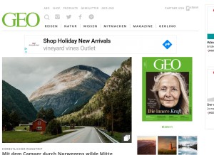 How geo.de looks like on a tablet such as an iPad.