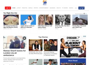 How geo.tv looks like on a tablet such as an iPad.
