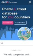 How geopostcodes.com looks like on a mobile device such as an iPhone.
