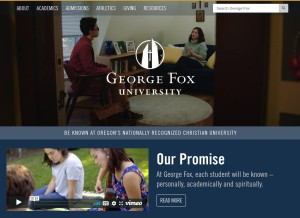 How georgefox.edu looks like on a tablet such as an iPad.