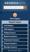 How georgia.gov looks like on a mobile device such as an iPhone.