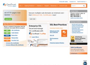 How geotrust.com looks like on a tablet such as an iPad.