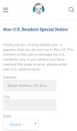 How gerber.com looks like on a mobile device such as an iPhone.