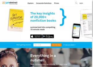 How getabstract.com looks like on a tablet such as an iPad.