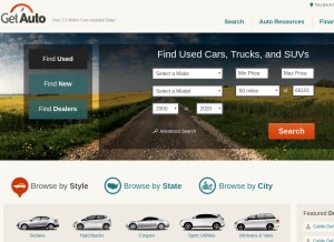 How getauto.com looks like on a tablet such as an iPad.