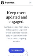 How getbeamer.com looks like on a mobile device such as an iPhone.