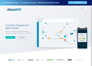 How getblueshift.com looks like on a tablet such as an iPad.