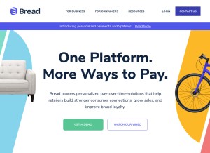 How getbread.com looks like on a tablet such as an iPad.