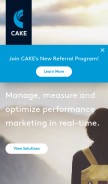 How getcake.com looks like on a mobile device such as an iPhone.