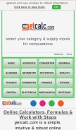 How getcalc.com looks like on a mobile device such as an iPhone.