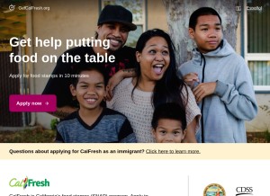 How getcalfresh.org looks like on a tablet such as an iPad.