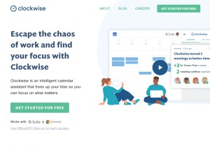 How getclockwise.com looks like on a tablet such as an iPad.