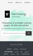 How getcolorings.com looks like on a mobile device such as an iPhone.