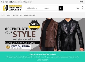 How getcustomleatherjackets.com looks like on a tablet such as an iPad.