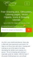 How getdrawings.com looks like on a mobile device such as an iPhone.