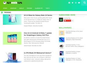 How getdroidtips.com looks like on a tablet such as an iPad.