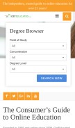 How geteducated.com looks like on a mobile device such as an iPhone.