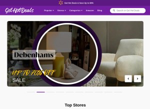 How gethotdeals.co.uk looks like on a tablet such as an iPad.