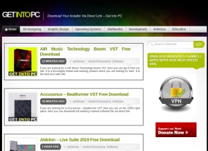 How getintopc.site looks like on a tablet such as an iPad.
