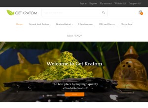 How getkratom.com looks like on a tablet such as an iPad.