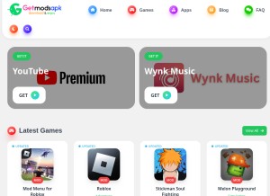 How getmodsapk.com looks like on a tablet such as an iPad.