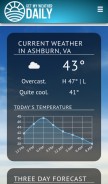 How getmyweatherdaily.com looks like on a mobile device such as an iPhone.